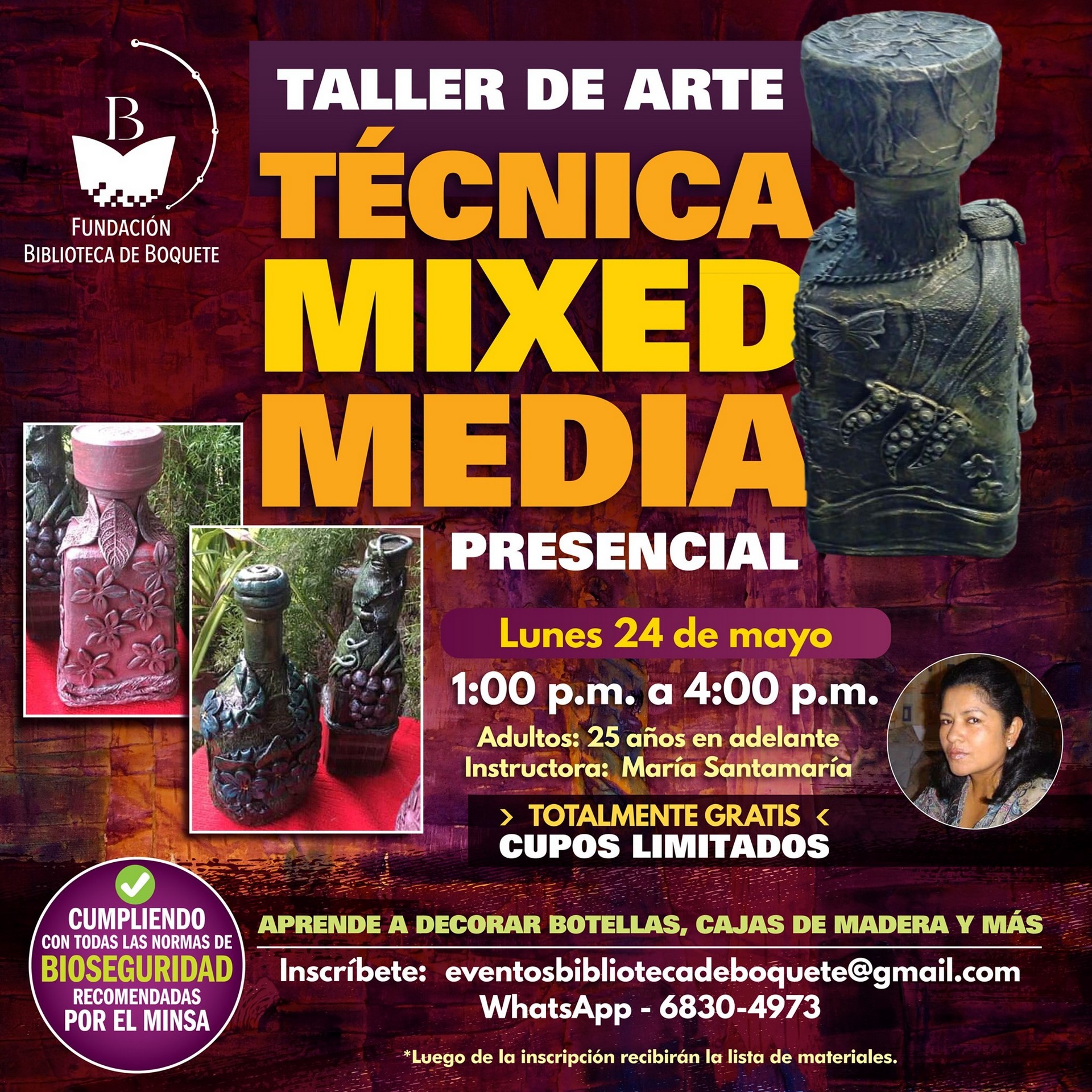 2021 taller de arte Maria Santamaria - técnica mixed media